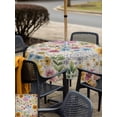 thumbnail image 5 of Outdoor Tablecloth with Umbrella Hole for Patio/Picnic/Party/Camping, Sunflower Vintage Waterproof Table Cloth Square Cover Washable, Yellow Floral Summer Botanical Retro Art (60"x 60"), 5 of 8