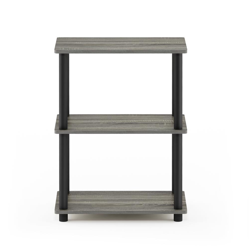 Furinno Turn-N-Tube No Tool 3-Tier Storage Shelf, French Oak/Black