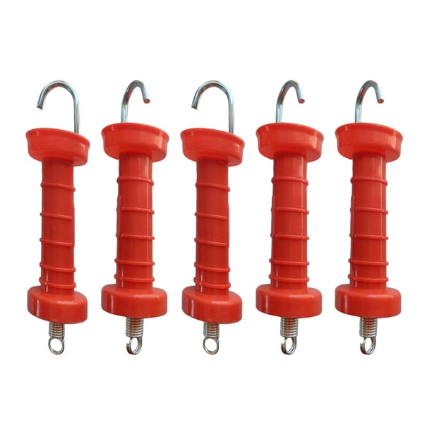 5 aisladores para manijas de cercas eléctricas, piezas de reparación para granjas de pastoreo. Rojo