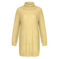 thumbnail image 2 of Puntoco suéter moda mujer sólido manga larga suéter vestido cuello alto suéter vestido jersey liquidación de Navidad Puntoco Puntoco-1113, 2 of 8