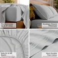 thumbnail image 4 of Mellanni Iconic 4 Piece Bed Sheet Set Brushed Microfiber, Deep Pocket, Twin XL, Light Gray, 4 of 5
