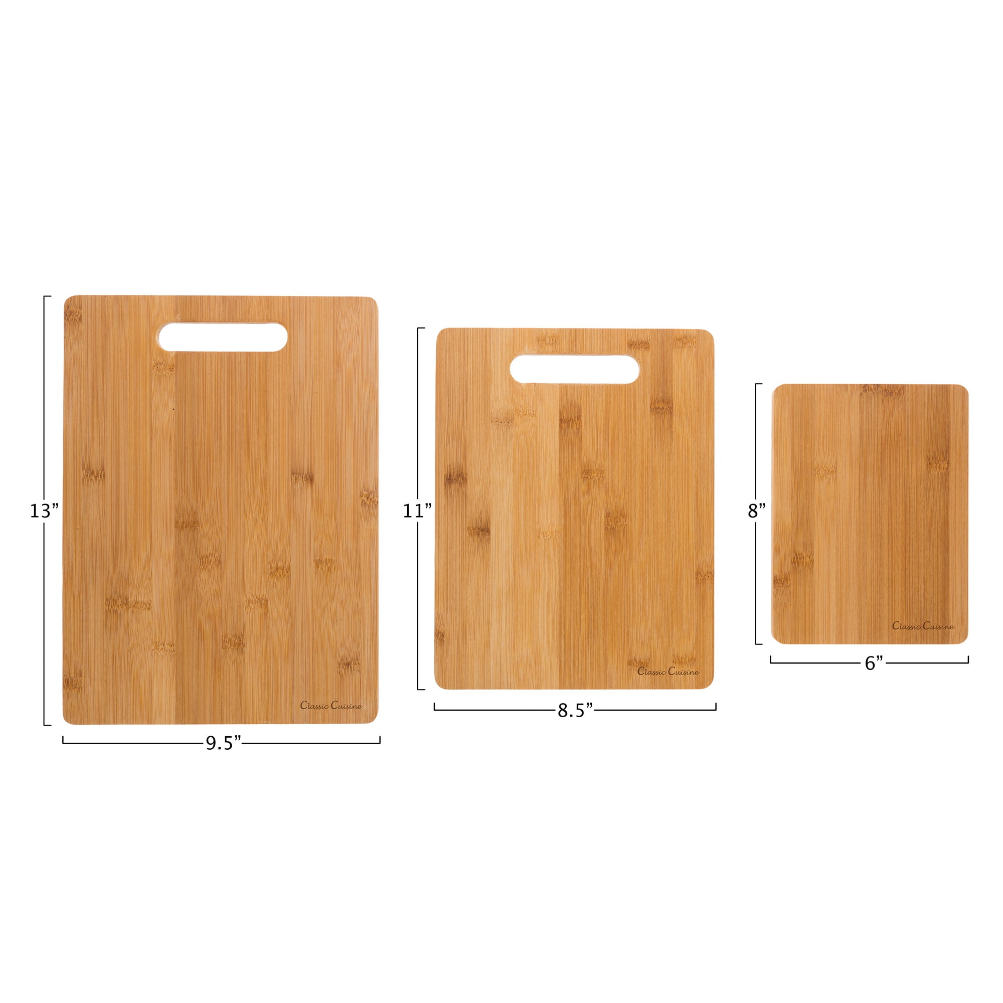 Core Bamboo Classic Small/Medium/Large Natural Cutting Board (3