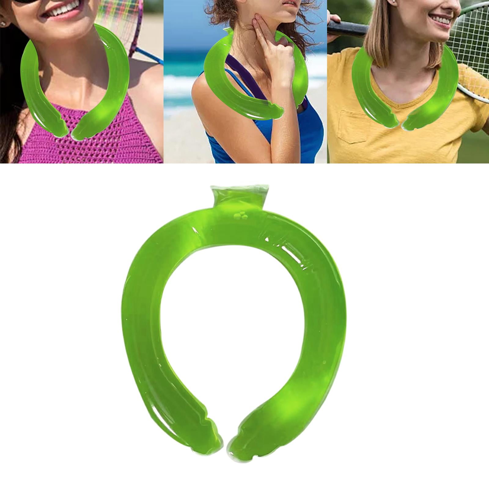 Wswqop Hot Summer Neck Cold Cooler Wraps Chill Cold Ice Pack Reusable Neck Cooling Tube Green