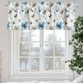 thumbnail image 5 of Abstract Brown Valances for Windows, 42 x 18in, Blue Floral Vintage Watercolor Blossom Flowers Rod Pocket Kitchen Valance Curtain Light Filtering Window Treatments for Living Room Bedroom, 1 Panel, 5 of 7