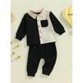 thumbnail image 5 of Elippeo Baby Boy Fall Outfits 6 12 18 24 Months 3 4 Years Classic Long Sleeve Contrast Color Shirt + Pants Set Toddler Warm Clothes, 5 of 9