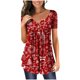 thumbnail image 2 of Puntoco - Camiseta de manga corta para mujer con cuello en V y estampado floral Puntoco Puntoco-530, 2 of 7