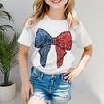thumbnail image 2 of Chemises pour Filles T-Shirt à Manches Courtes Col Rond d'Été Coupe Décontractée Basique Hauts pour Filles Blanc 3 Ans-4 Ans, 2 of 4