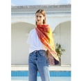 thumbnail image 2 of Pure Silk Scarf Painting Sunset, 2 of 8
