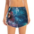 thumbnail image 2 of KLL Abstract Colorful Art Supplies Pattern Shorts Women,Athletic Shorts High Waisted Running Shorts Pocket Sporty Short Gym Elastic Workout Shorts-Large, 2 of 7