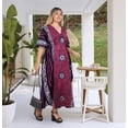 thumbnail image 5 of HAPPY BAY Women's Summer Loose Caftan Long Night Evening Gown Loungewear Dashiki House Dresses for Women 2X-3X Garnet, Tiny Suns, 5 of 6