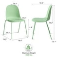 thumbnail image 4 of XDECO Dining Chairs 4-Pack, Stackable Heavy-Duty for Indoor/Outdoor, Green, 4 of 8
