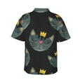 thumbnail image 3 of Balery Faces Of The Cat Print Men's Hawaiian Shirts Short Sleeve Beach Shirt Relaxed Fit Vacation Button Down Shirts-Medium, 3 of 9