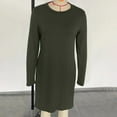 thumbnail image 6 of hotojiny Women's Crewneck Dress Casual Long-Sleeve Solid Color Above-the-Knee Dress Classic Fit Side Slit Tshirt Dresses, 6 of 6