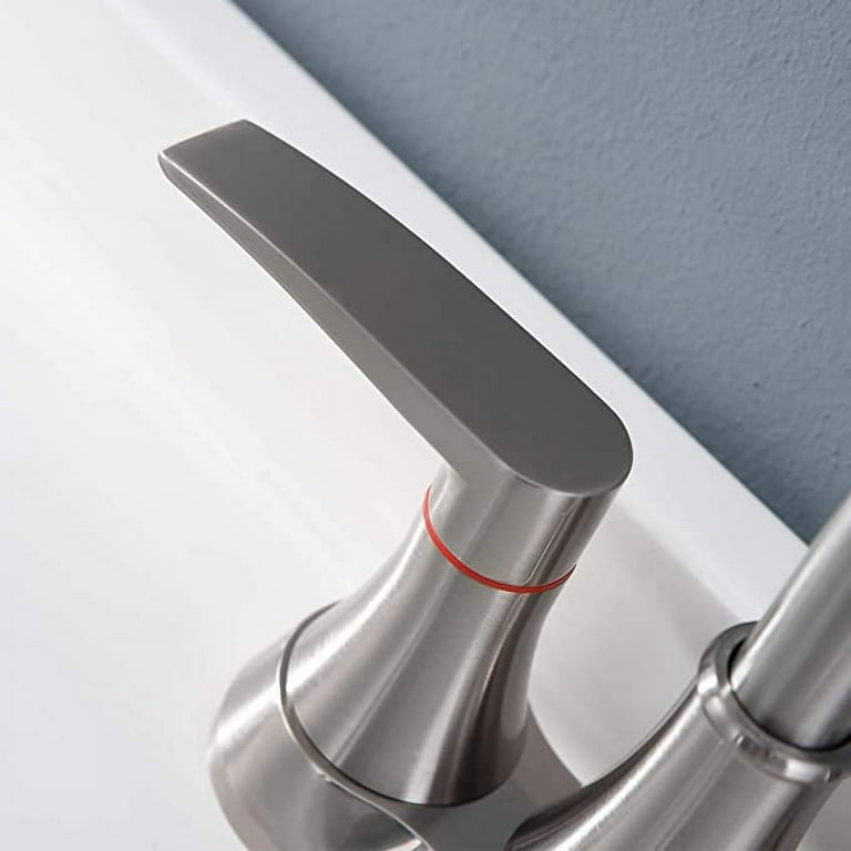 Fapully 4 in. Centerset 2-Handle Bathroom Faucet in SpotShield Brushed Nickel FN-0024N
