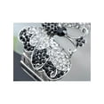 thumbnail image 4 of Black and Clear Crystal Rhinestone Butterfly Stretch Silver Tone Bangle Bracelet, 4 of 4