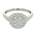 thumbnail image 4 of Dainty Diamond Halo Engagement Ring Flower Cluster 0.80 CT TW 18K White Gold (G,SI), 4 of 5