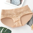 thumbnail image 3 of Bigersell Lace Panties Clearance Plus Size Period Underwear Seamless Panty Style P-1037 Polyester Bikini Panties Ladies Thong Briefs High Waist Women's Bikini Panties Beige S, 3 of 4