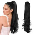 thumbnail image 4 of Hair Extension Ponytail Long Clip Synthetic Wavy Straight Hairpieces Daily Use Clip In Wig for Women, 4 of 7