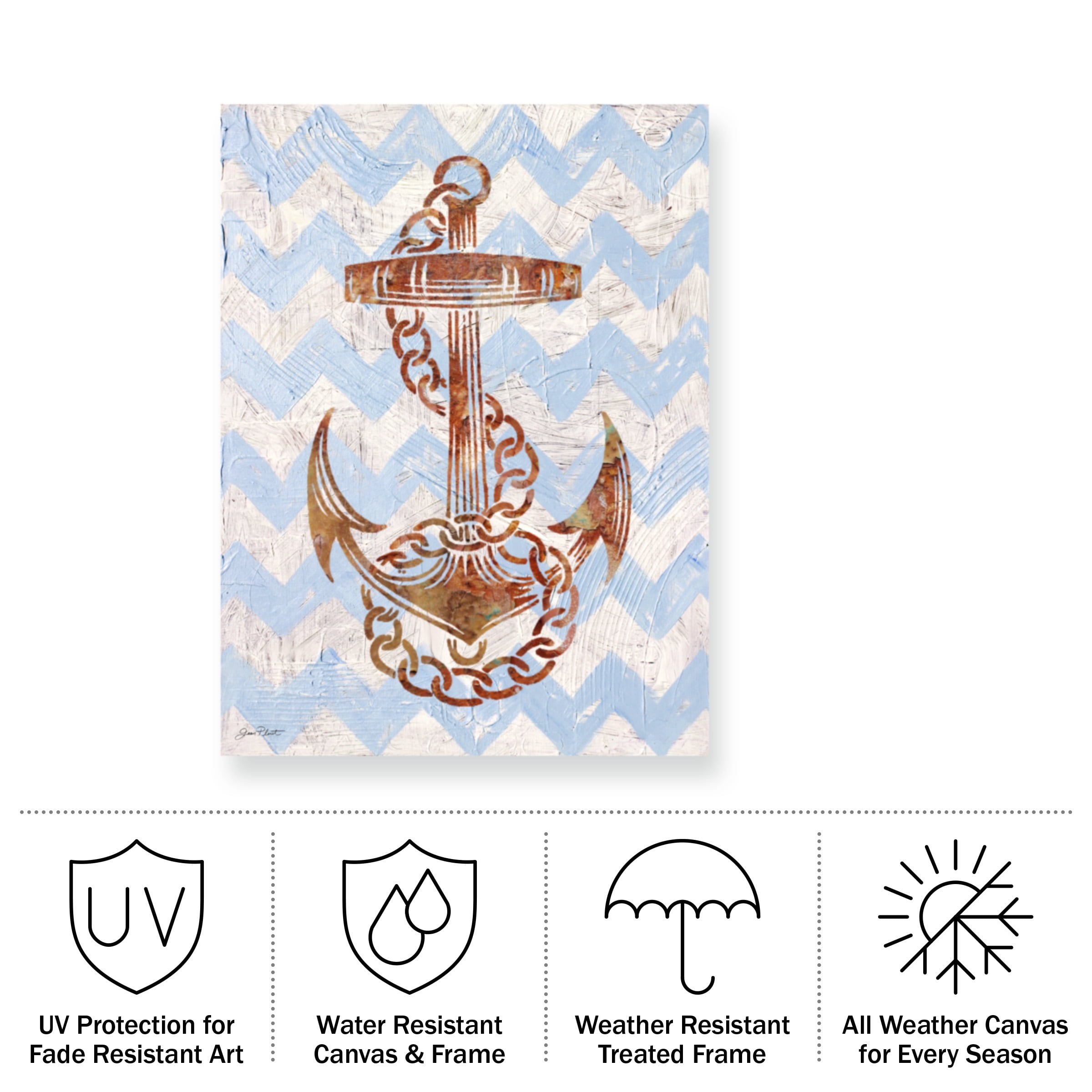 Jean Plout 'Anchors Away' Outdoor Canvas 19x14