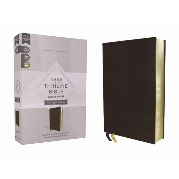 Nasb, Thinline Bible, Large Print, Passaggio Setting, Leathersoft, Black, Red Letter, 1995 Text, Comfort Print: Elegantl, (Hardcover)