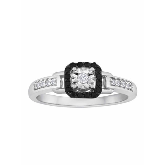 1/4 Carat T.W. Genuine Diamond Sterling Silver Fashion Ring