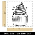 thumbnail image 2 of Deliciously Sweet Hand Drawn Cupcake With Sprinkles Self-Inking Rubber Stamp Ink Stamper - Brown Ink - Small 1 Inch, 2 of 7