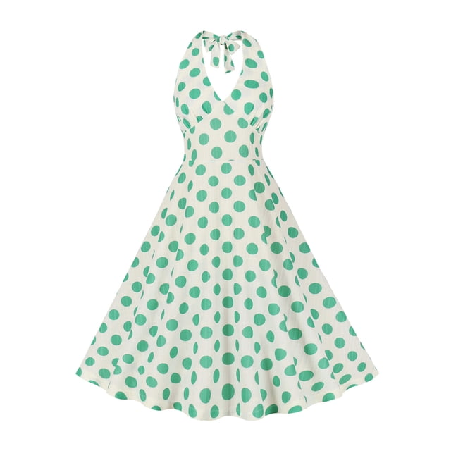 Fankiway Robe Rétro Sans Manches à Col en V avec Ceinture et Boutons, Grande Taille, Robes d'Été pour Femmes, Manches Courtes