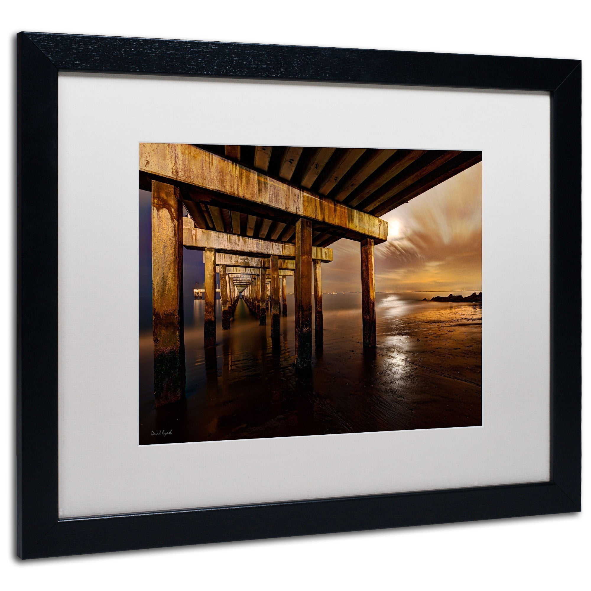 Trademark Fine Art "Coney Island - Brooklyn, NY II" Canvas Art by David Ayash, White Matte, Black Frame