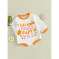thumbnail image 3 of Bagilaanoe Newborn Baby Girl Thanksgiving Romper Sweatshirt Long Sleeve Bodysuits Letter Print Pullover 6M 12M 18M 24M Infant Casual Tee Tops, 3 of 8