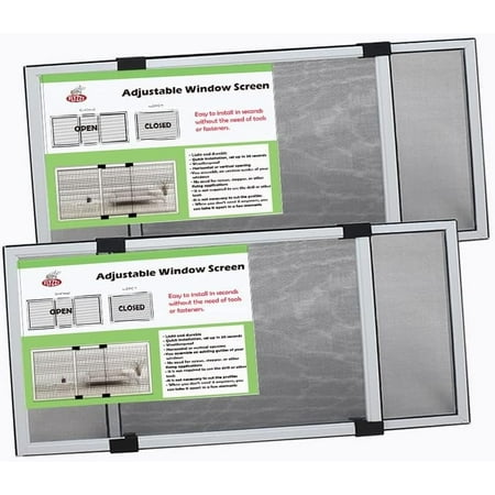 Expandable Window Screens (10" H x 19" - 36" W) 2Packs Adjustable Window Screen, Replacement Window Screen for Window, Window Mesh Screen, Window Net Screen