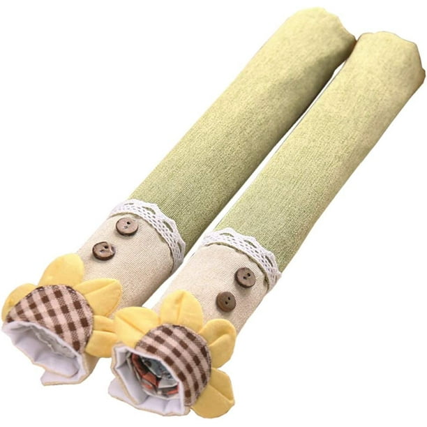 Paquete de 2 fundas para manijas de puerta de refrigerador, mantienen los electrodomésticos de cocina limpios, evitan manchas, manchas de alimentos, protector de decoración de lavavajillas, microondas y muebles con asas, girasoles JM