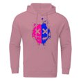 thumbnail image 3 of toraway Oversized Sweatshirt Dress Patchwork Men Fashion Casual Part Print Hooded Pullover Long Sleeve Drawstring Hooded Sweater Tops XL, 3 of 4