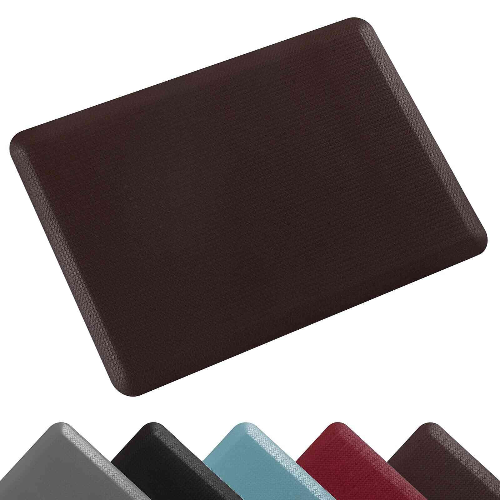 Carvapet Anti-Fatigue Floor Mat Cushioned Kitchen Comfort Mat, Waterproof Non-Slip Standing Desk Foam Mats and Rugs, Brown, 17.3"x28"
