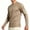 Khaki, variant on hoksml Men's Mesh Crew Neck Long Sleeve T-Shirt, Breathable Quick Dry Slim Cut Athletic Basic Top, Light Solid Color Casual Workout Tee