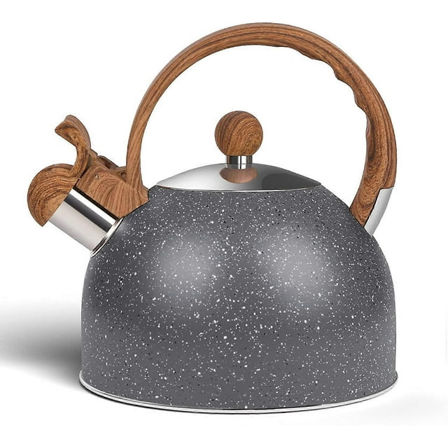 Whistling Tea Kettle, 2.5 Quart Stainless Whistle Teapot Water Boilers for Stovetops, Induction Stone Kettle with Loud Whistle - Perfect for Preparing