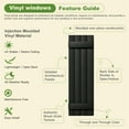thumbnail image 4 of Demi Bonn Exterior Window Shutters - Two horizontal bars, Weather-Resistant Polypropylene, Easy DIY Install - Louver Shutters for Windows Outside, Vinyl, Brick, 14"W*35" H, Black, 4 of 8