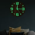 Luminous Wall Clock,Wooden Glow in The Dark Clock, 12inch Silent Non