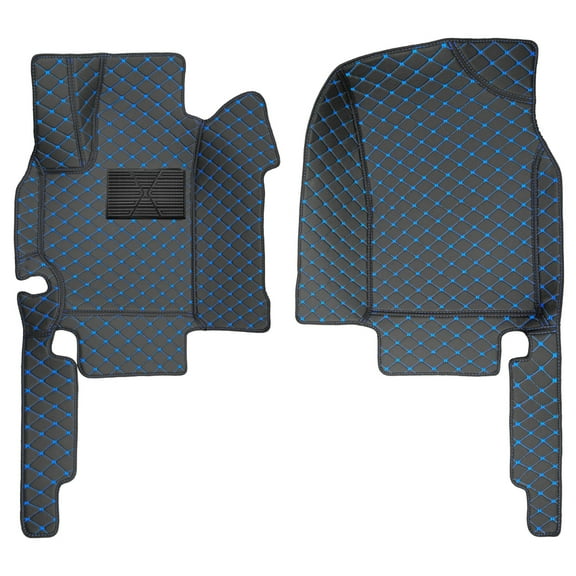 leadwolf 2Pcs Front Floor Mats Custom Fit for Toyota Camry 2011-2017 2 Seats All Weather PU Leather Auto Liners Anti-Slip Automotive Floor Mats Black Blue