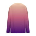 thumbnail image 3 of ZUKMRJPC Plus Size V-Neck T-Shirts for Women Long Sleeve Fashion Gradient Color Tops Fall Casual Loose Fit Lightweight Comfy Basic Tees, 3 of 6