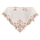 thumbnail image 2 of Mantel de lino bordado con ribete de encaje | Elegante mantel lavable para mesa de comedor para decoración navideña | 85 x 85 cm, poliéster beige | San Valentín, 2 of 6