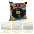 thumbnail image 4 of MLJA Record Square Cushion Covers Vintage Print Throw Pillow Covers for Kids Decor Musical Pattern Pillow Covers Home Decor Guitar Instruments Party, 4 of 5