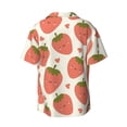 thumbnail image 2 of Vsdgher Hand Drawn Strawberry Print Men's Wrinkle Free Untucked Cuban Shirt Business Casual Button Down Shirts Short Sleeve Shirt, 2 of 7