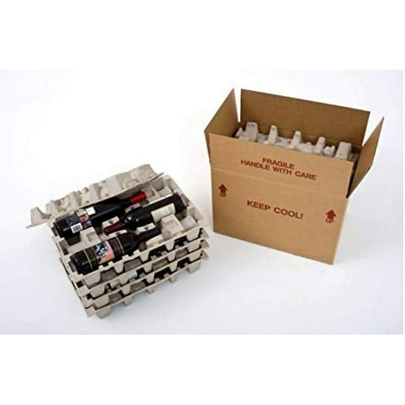 Wine Shipping Box with Protective Trays (12 Bottle)