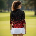 thumbnail image 5 of Uorisanigo Love Heart Womens 3/4 Sleeve Golf Shirts Size L Soft Fashionable Quick Dry Athletic Polo Shirts Versatile Zipper Neck Tennis Tops Casual Outing Wear for Workout Sports, 5 of 7