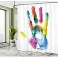 thumbnail image 5 of Ambesonne Watercolor Shower Curtain, Colored Human Hand, 69"Wx84"L, Multicolor, 5 of 5
