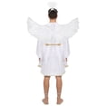 thumbnail image 3 of Aislor Angel Men's Halloween Cosplay Outfits Plain Satin Gown with Angel Wings & Headband White S, 3 of 7
