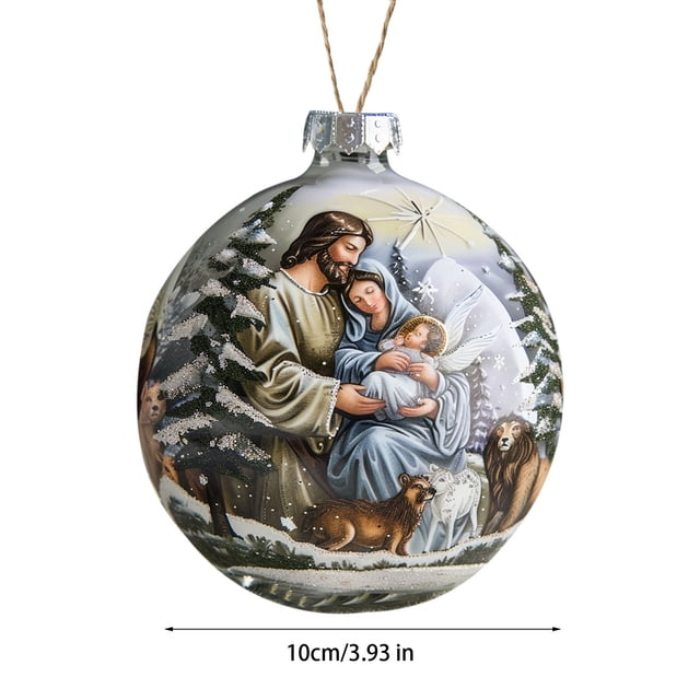 Christmas Car Decoration Acrylic Nativity Scene Pendant with 10 cm Stereo Design for Rearview Mirror Hanging