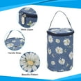 thumbnail image 4 of Uxcell Knitting Bag for Yarn Storage, Small Size Crochet Organizer Strap Case Holder with Pocket, Dark Blue, 4 of 6