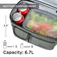 thumbnail image 5 of Tirrinia Insulated Lunch Box for Men Women, Leakproof Thermal Bento Lunch Bag Cooler Tote, Dual Compartment with Shoulder Strap, 10.3" x 7.5" x 8.6", Light Gray, 5 of 8