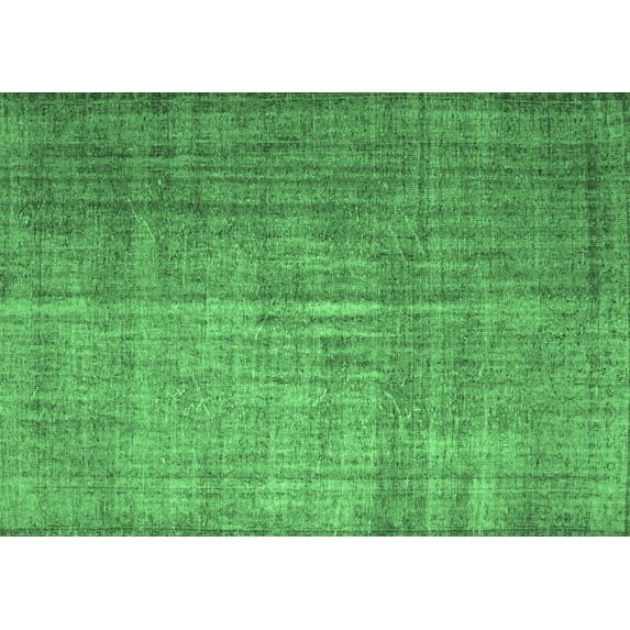 Ahgly Company Indoor Rectangle Abstract Emerald Green Contemporary Area Rugs, 2' x 4'